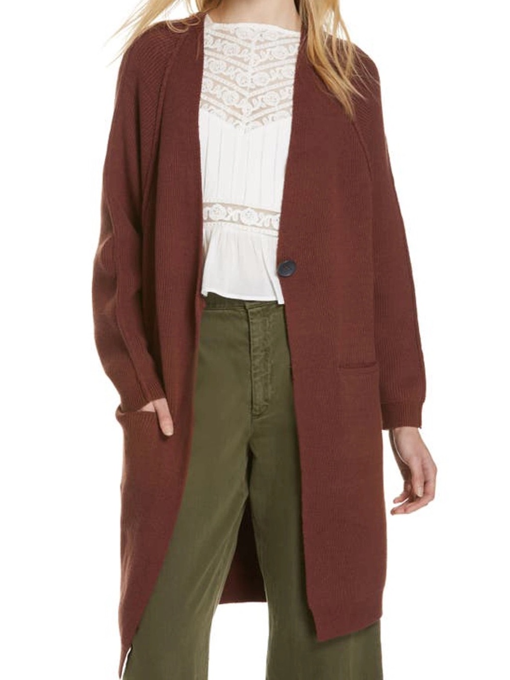 Free People Irreplaceable Cardigan Long Sweater Women’s Size Large